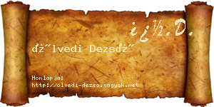 Ölvedi Dezső névjegykártya